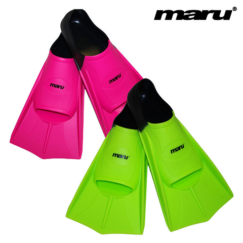 Maru training fins in green/black and pink/black