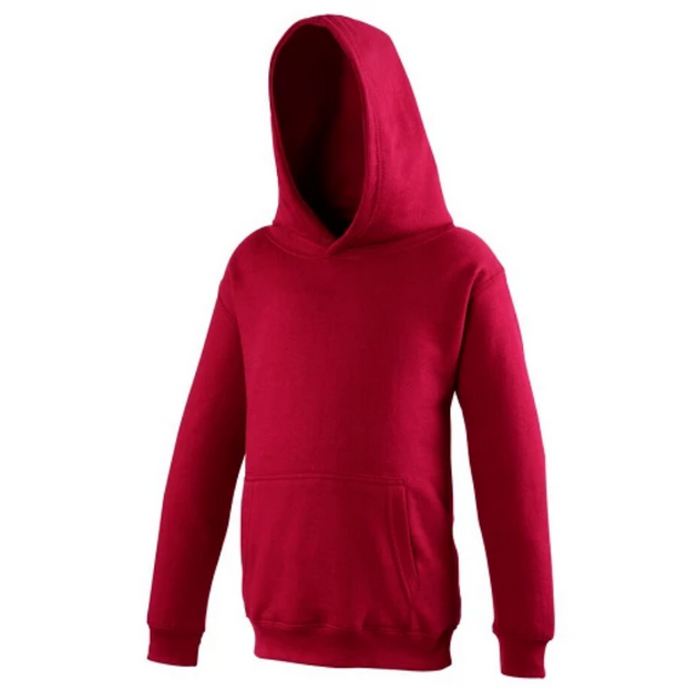 Awdis Children's hoodie shown in Brick Red JH01J