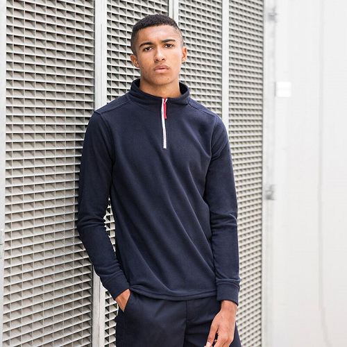 Finden Hales 1/4 Zip long sleeve fleece, piped. LV570